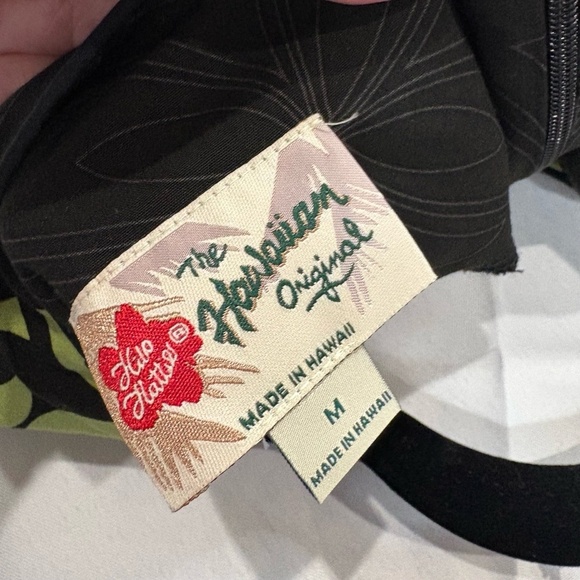 Hilo Hattie Maxi Dress Womens M Black Green Tropical Aloha Sleeveless Floral - Picture 3 of 10